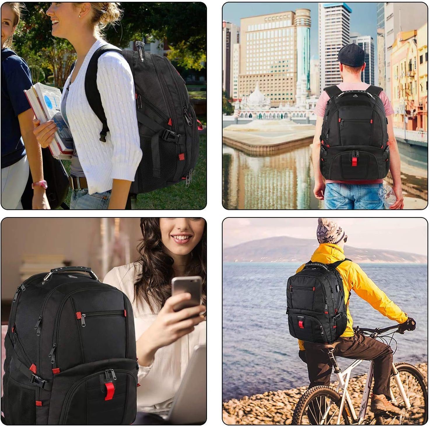 JedBesetzt Reiserucksack Reise-Rucksack, Laptop-Rucksäcke für Männer Frauen, wasserdicht