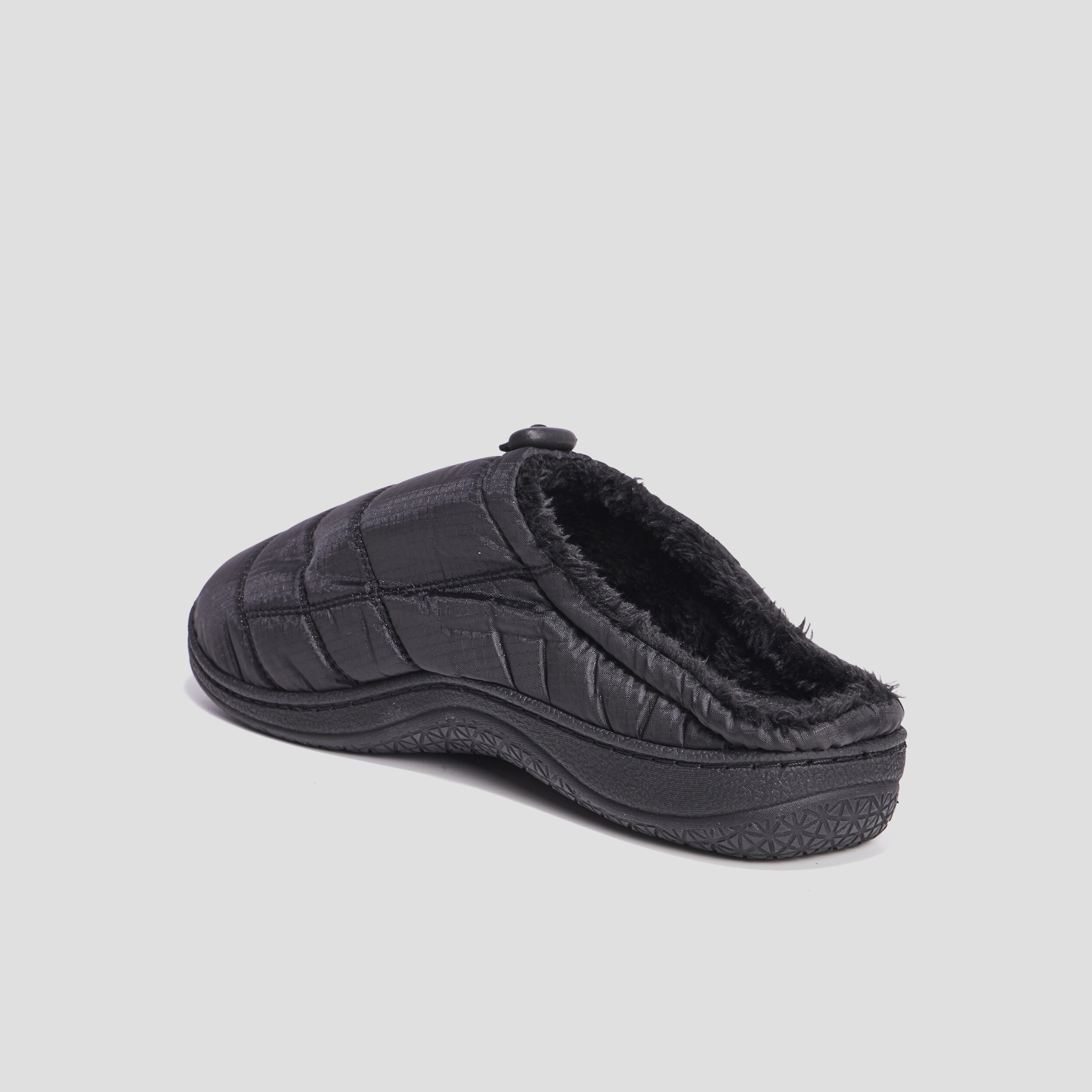 Chaussons mules matelassés fourrés noir homme | La Halle