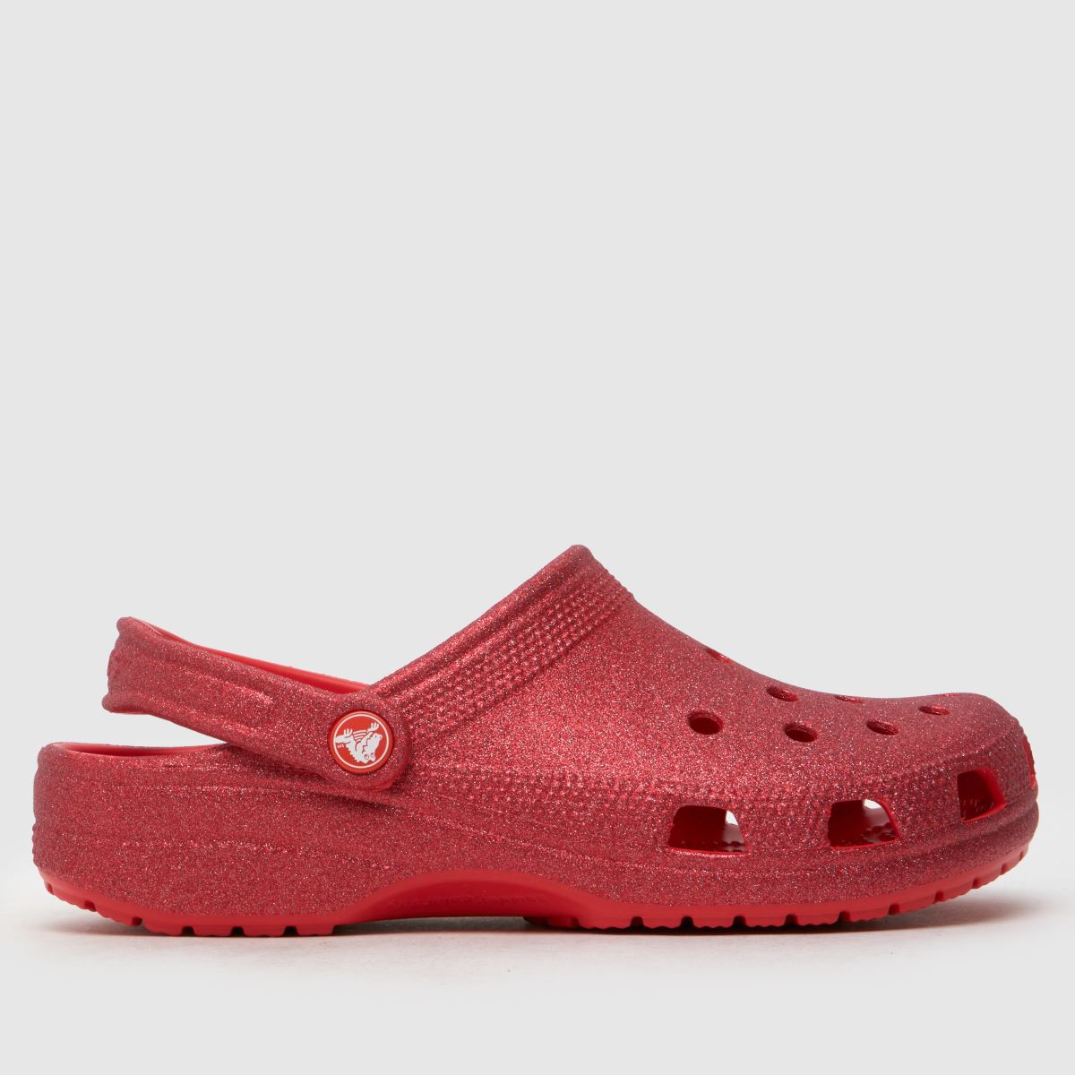 Crocs klasszikus csillámos klumpa szandál piros színben