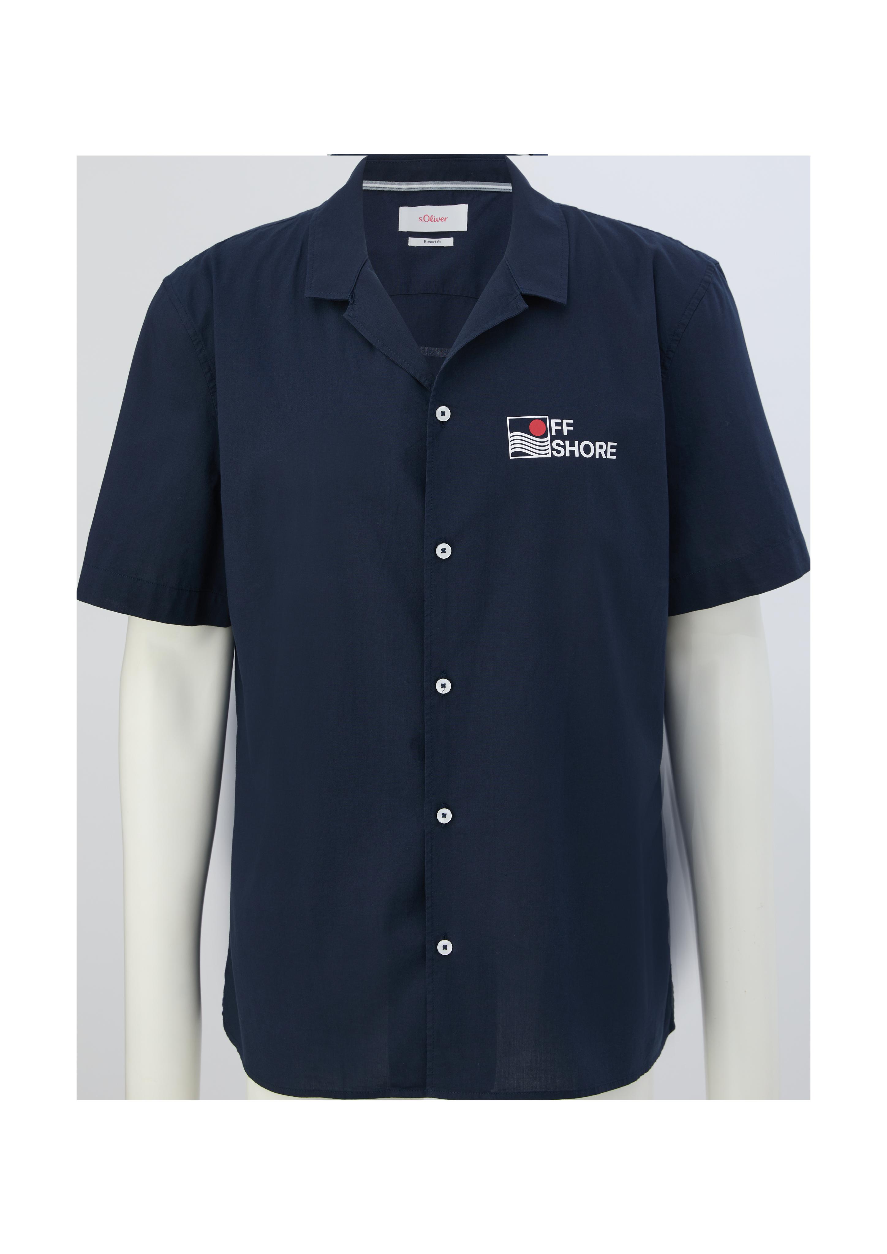 Relaxed: Kurzarmhemd mit Schriftzugprint  2131019-59D1