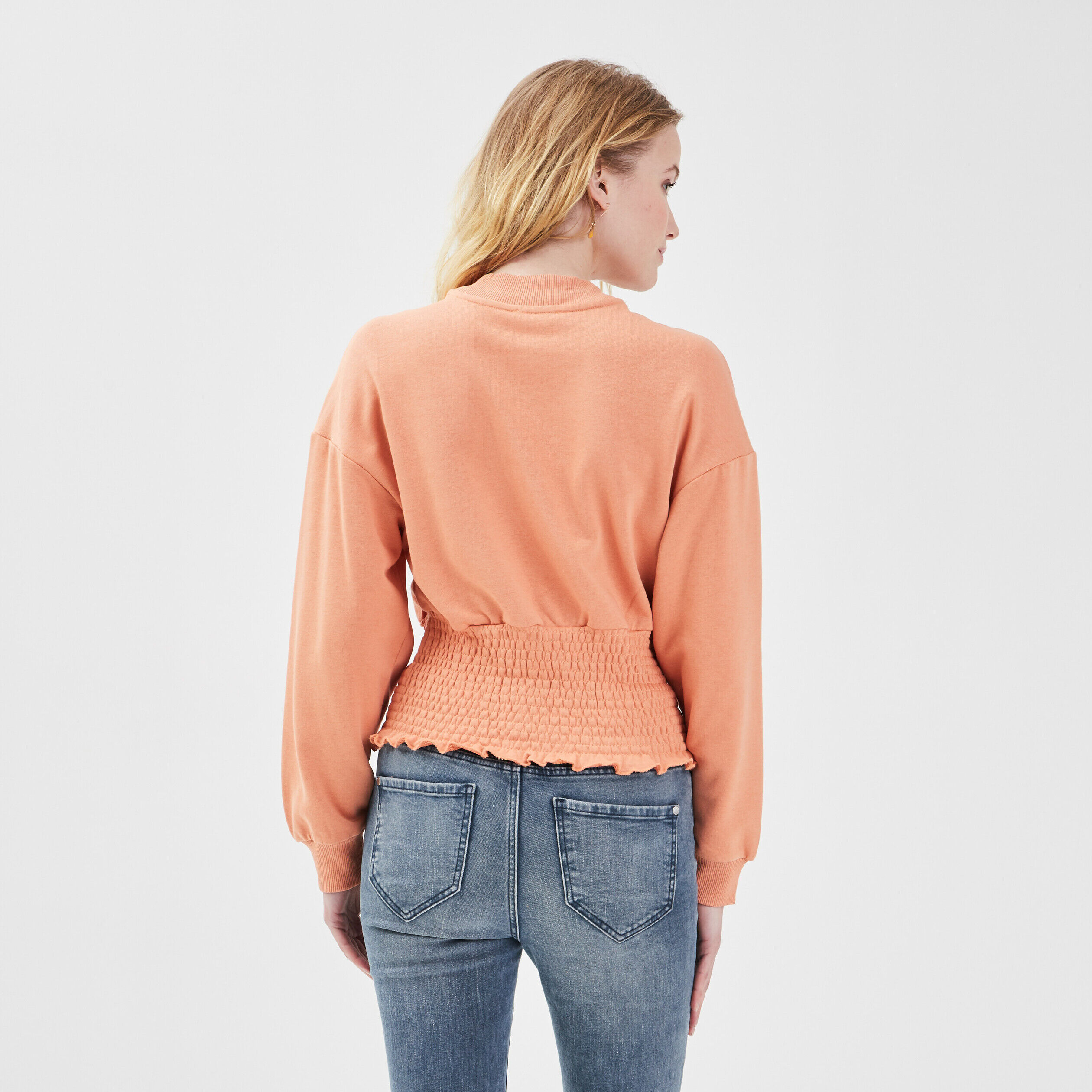 Sweat smocké terracotta femme | Cache Cache