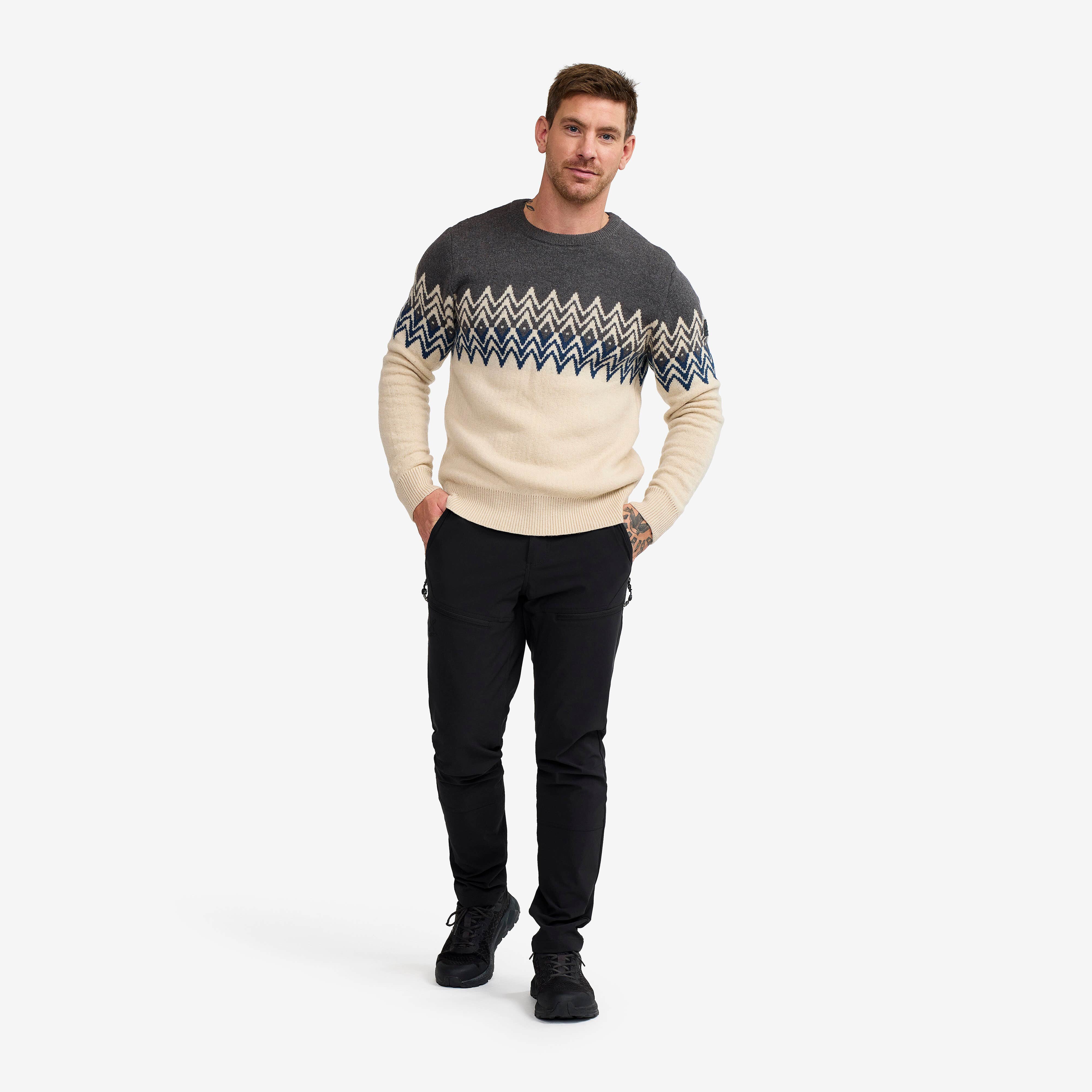 Heavy Knit Sweater Homme Oatmeal