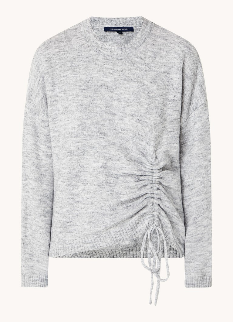 French Connection Kezia fine-knit pullover in wool blend with drawstring