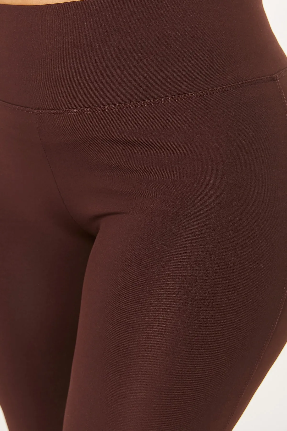 Trendyol Curve  Braune gestrickte Sportstrumpfhose mit Raffung TBBSS22TY0020
