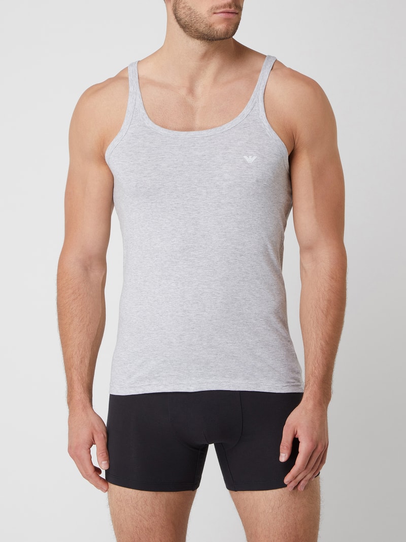 Tanktop aus Baumwolle im 2er-Pack in marineblau