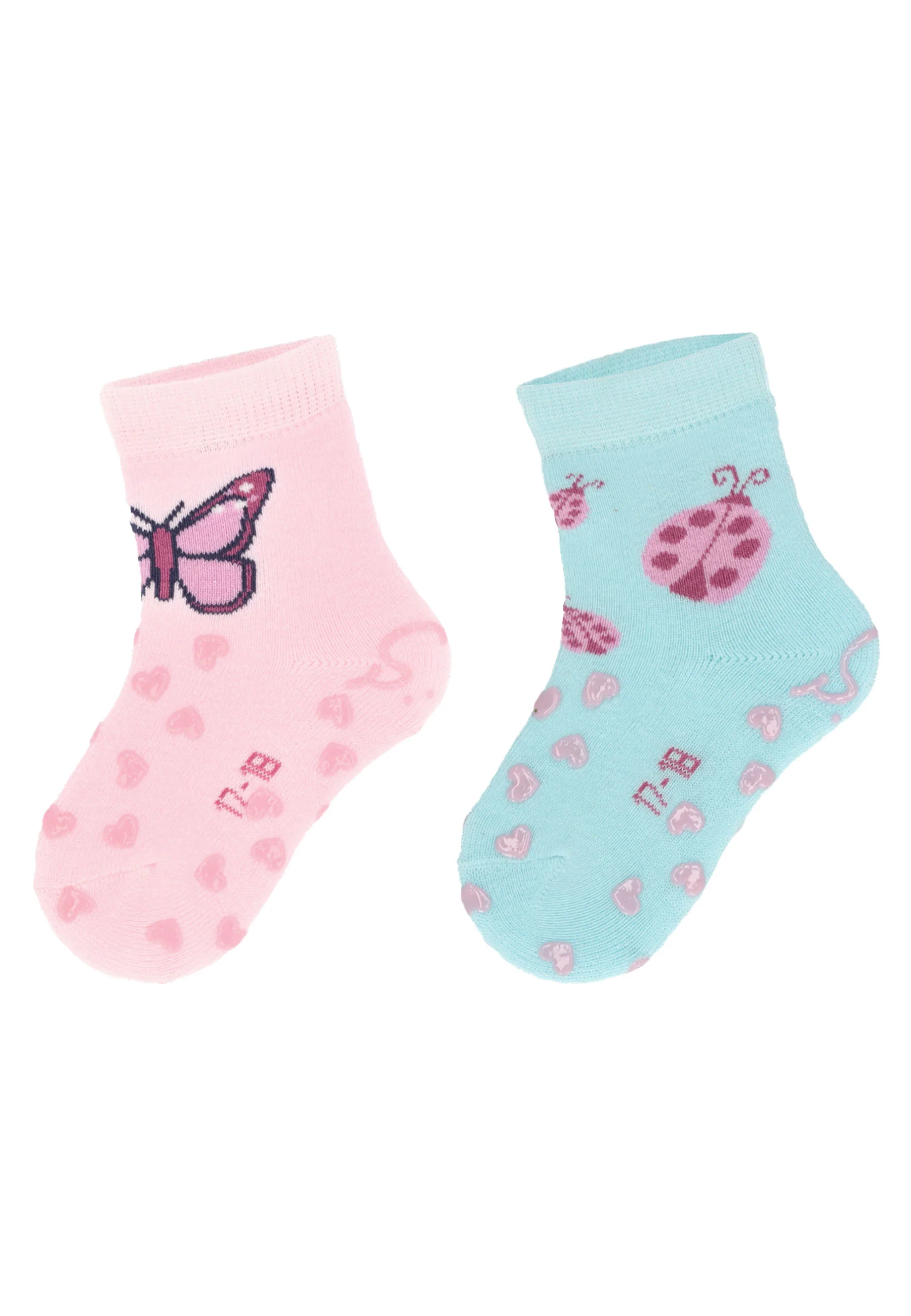 ABS Krabbelsocken im 2er Pack mit Motiv Schmetterling