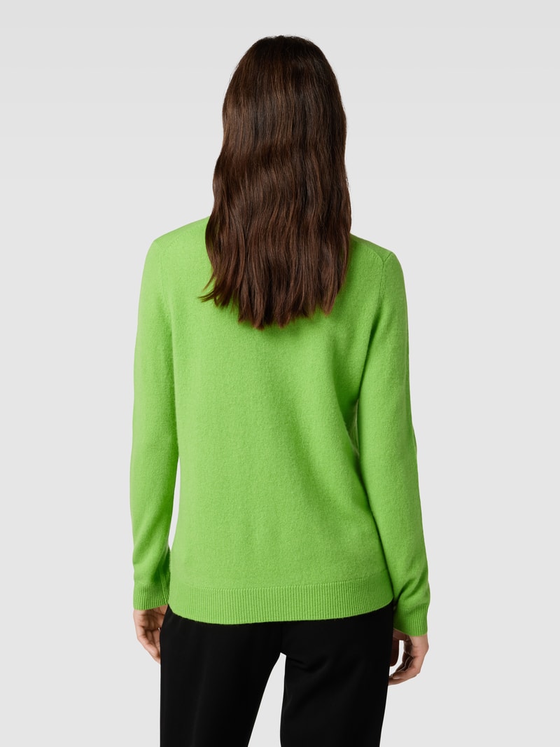 Kaschmirpullover in melierter Optik in apfelgrün