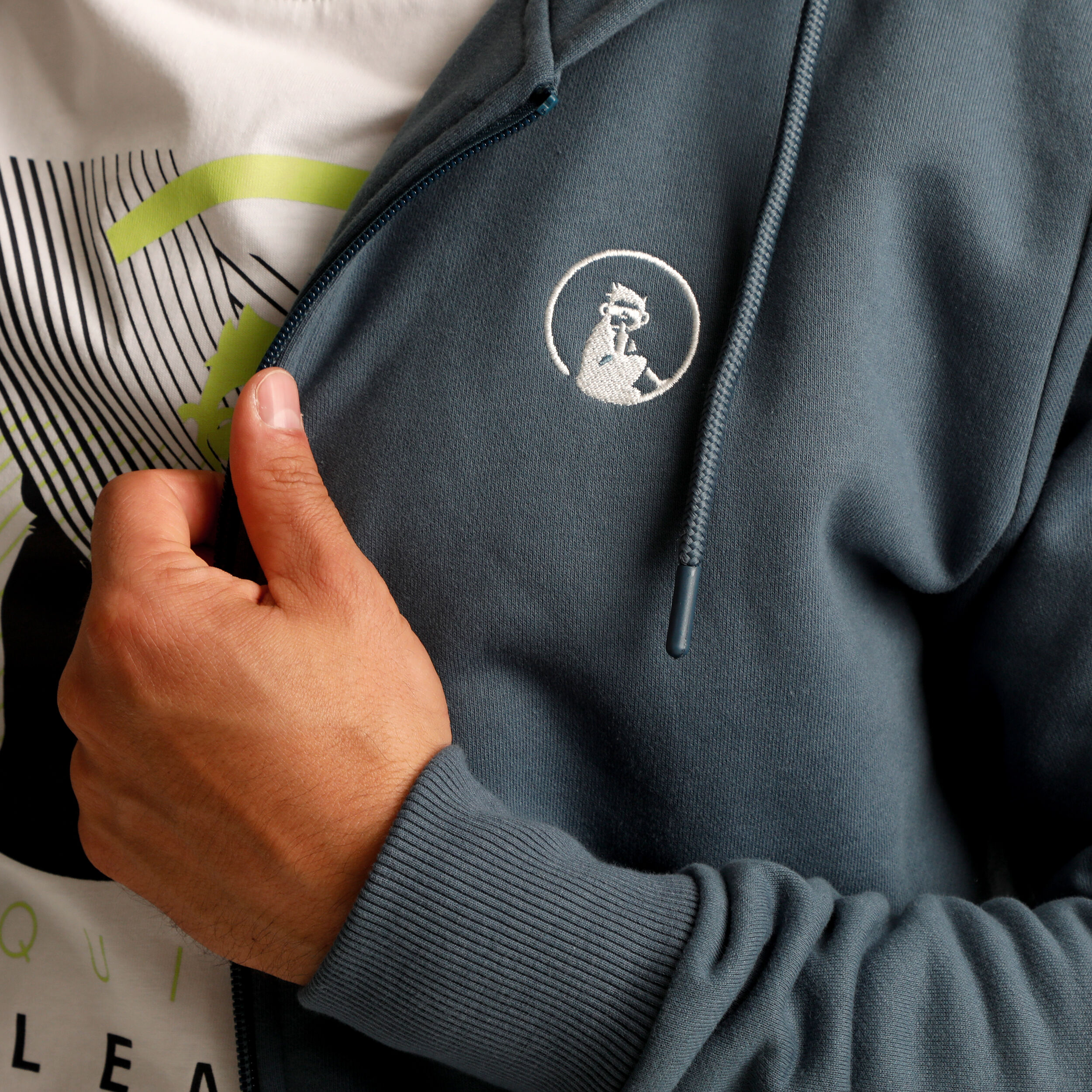 Linear Sweatjacke Herren - Blau