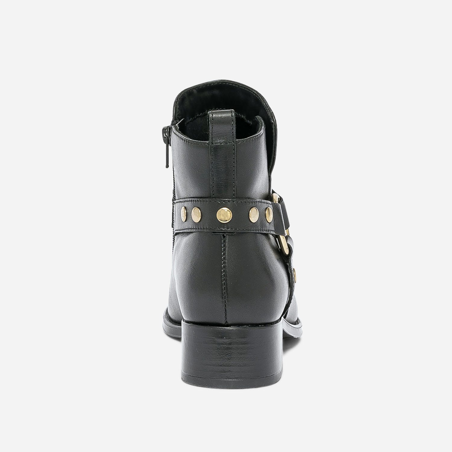 Boots noir en cuir éco-conçu clouté