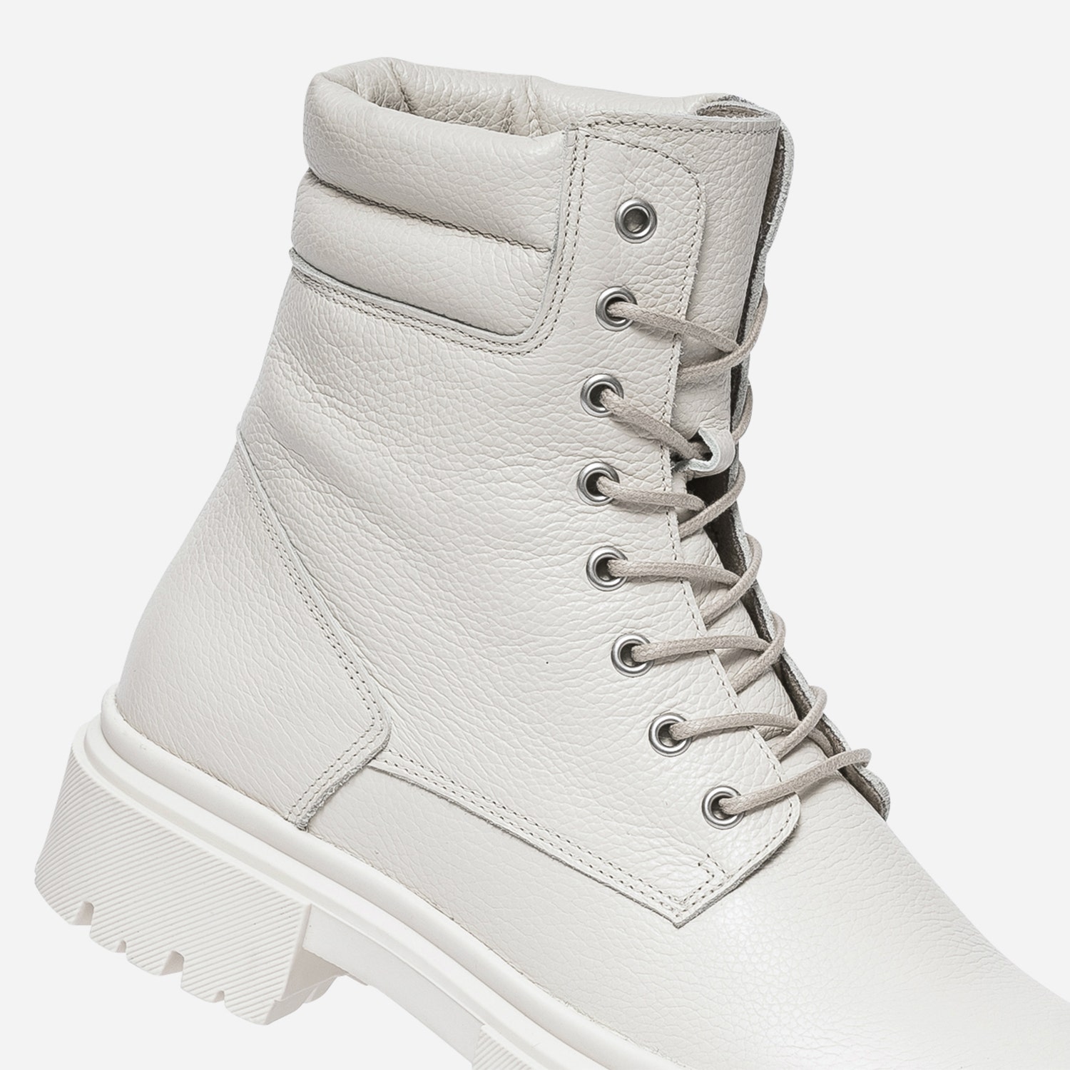 Boots à lacet TEXTO écru éco-conçu en cuir