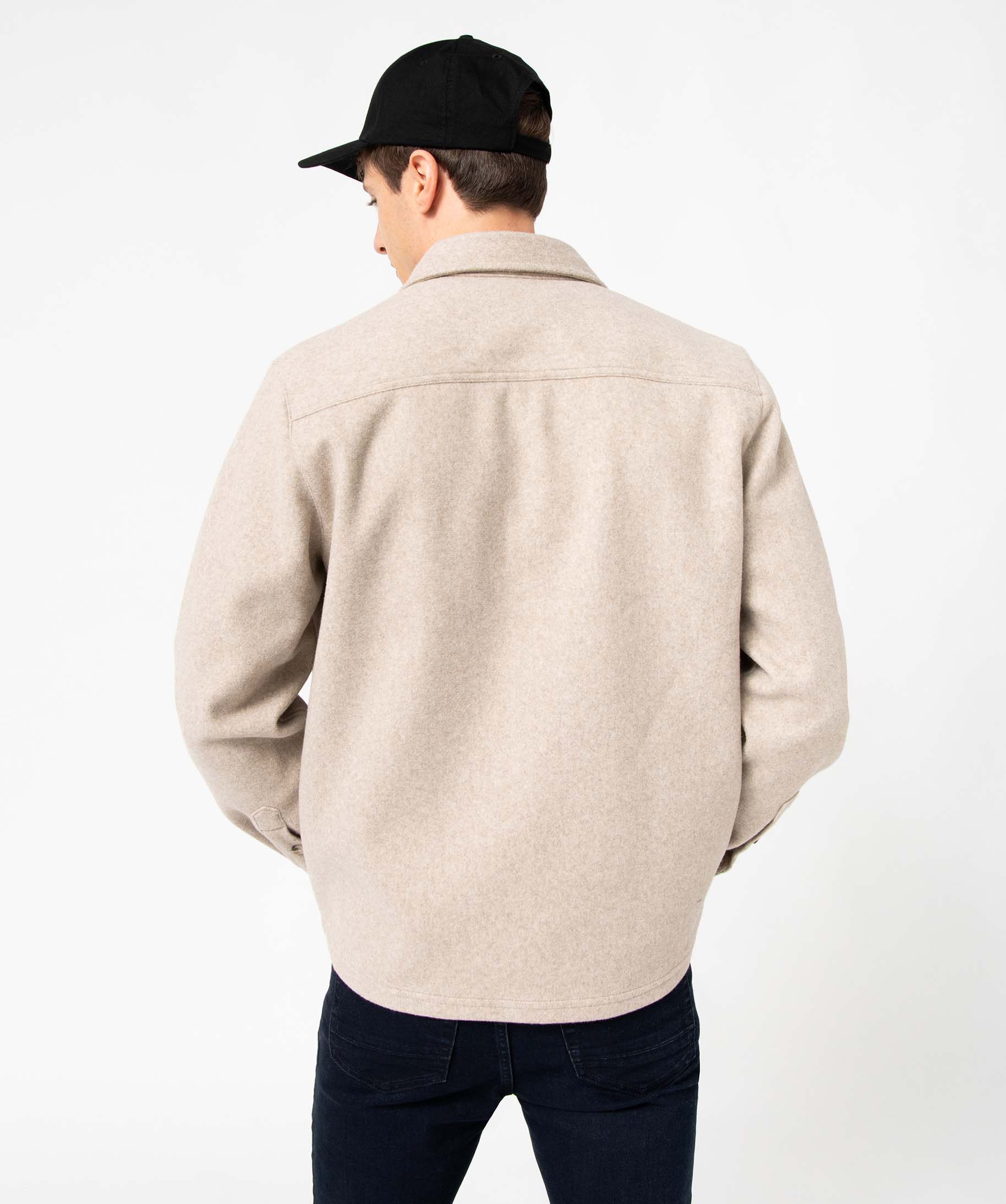 Surchemise homme épaisse et chaude beige | GEMO