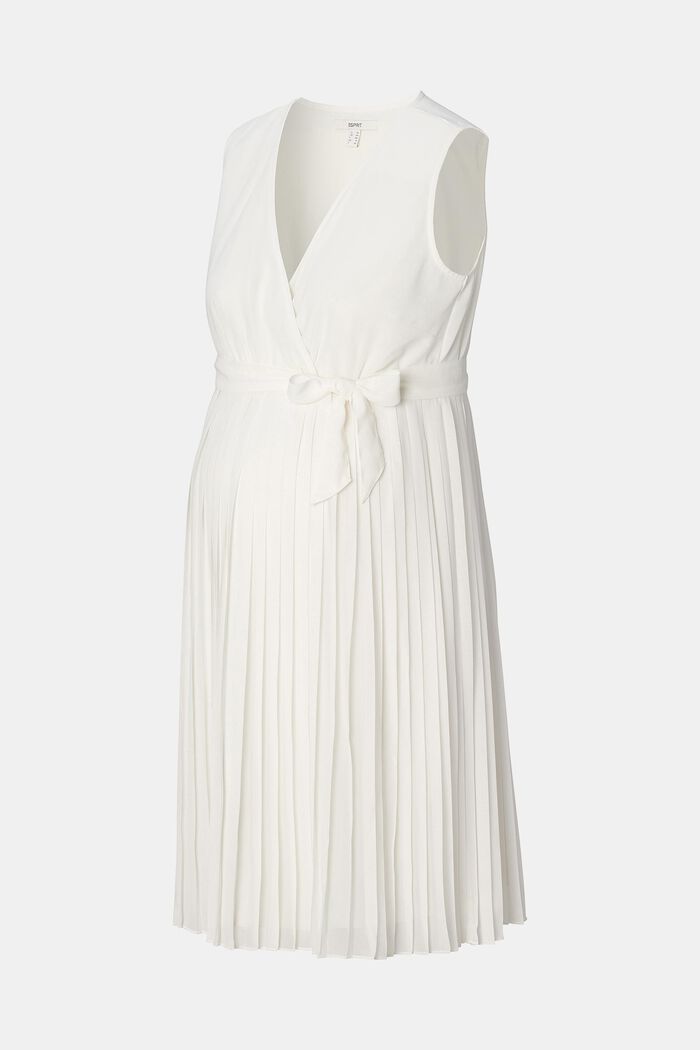 Plissiertes Jerseykleid mit Bindegürtel