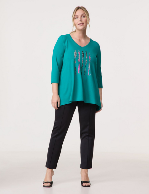 Ausgestelltes 3/4 Arm Shirt mit Frontprint