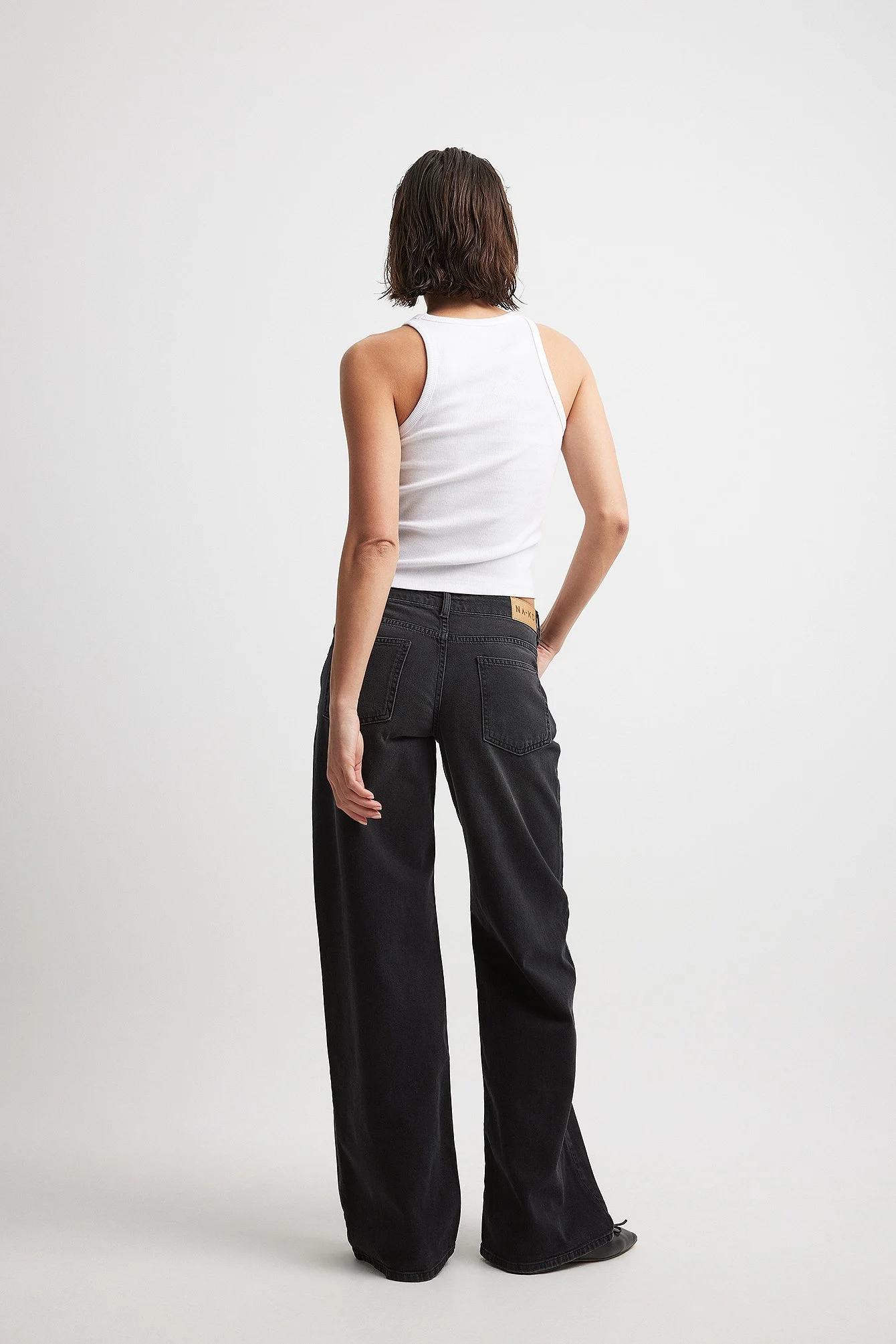 Weite Jeans mit tiefer Taille