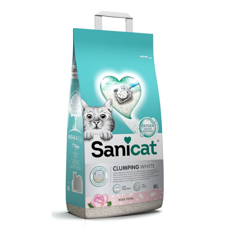 Sanicat Clumping White Rose Katzenstreu zu TOP-Preisen | bitiba %