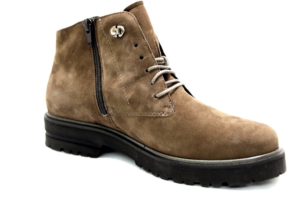 SEMLER Schnür-Stiefeletten grau fango Samt Chevro