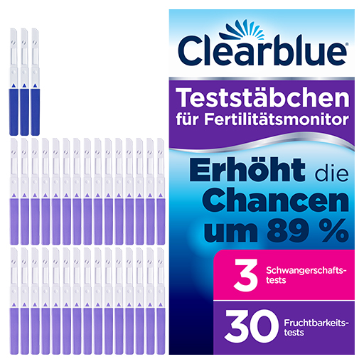 CLEARBLUE Fertilitätsmonitor Teststäbchen 30 3  33 St  Teststäbchen