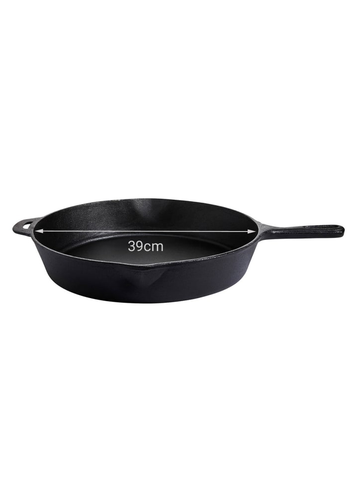 GAUMENKICK Grillpfanne aus Gusseisen in schwarz - D: 39cm günstig kaufen onesize