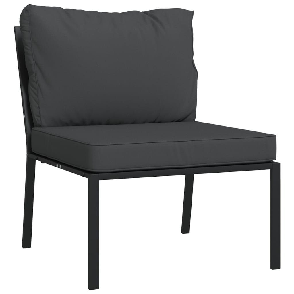 vidaXL Loungesofa Gartenstühle mit Grauen Kissen 2 Stk. 60x74x79 cm Stahl, 2 Teile