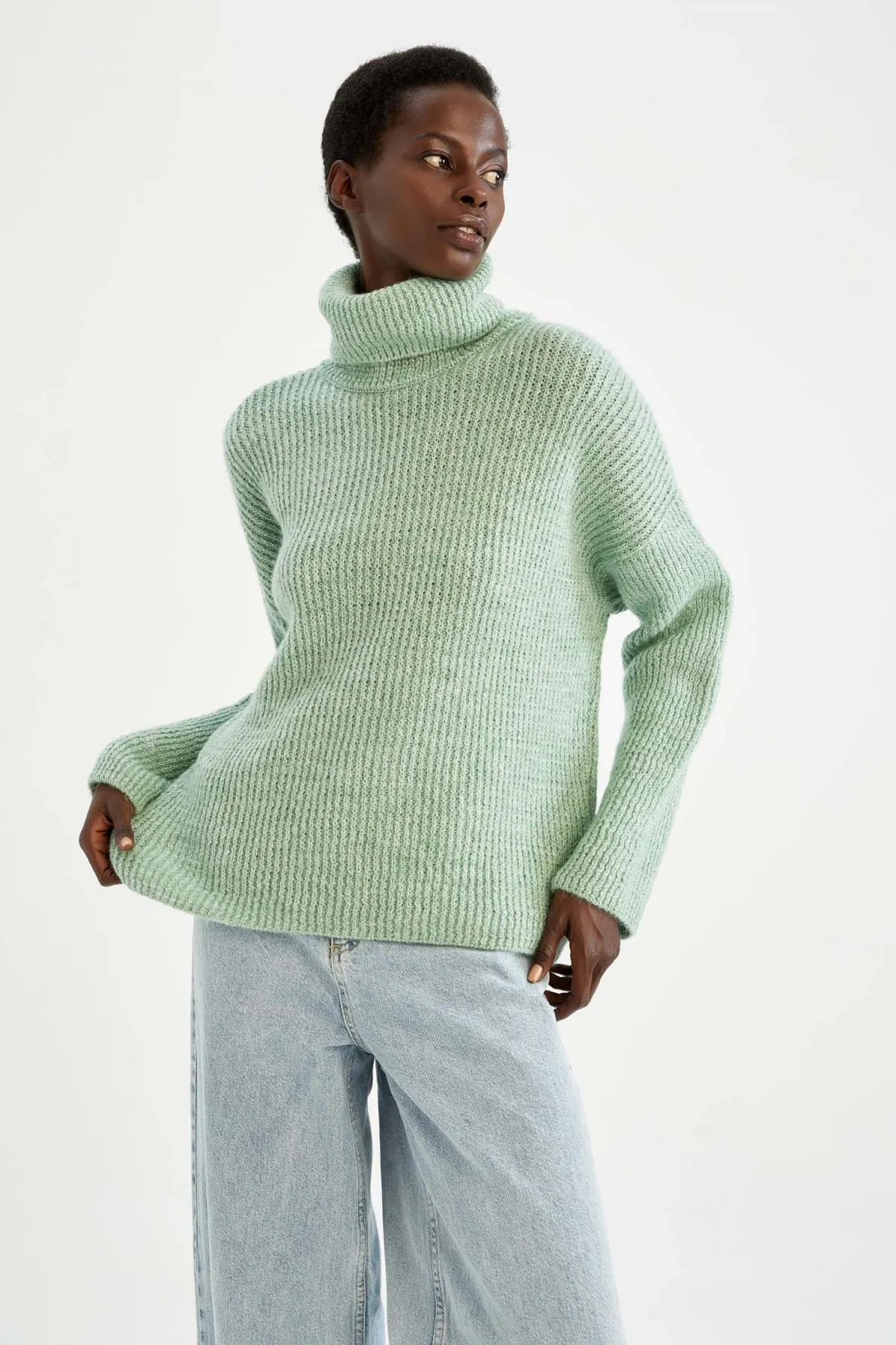 DeFacto  Relax Fit Rollkragenpullover mit Glitzer