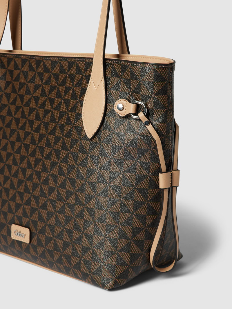Shopper mit Allover-Muster in dunkelbraun