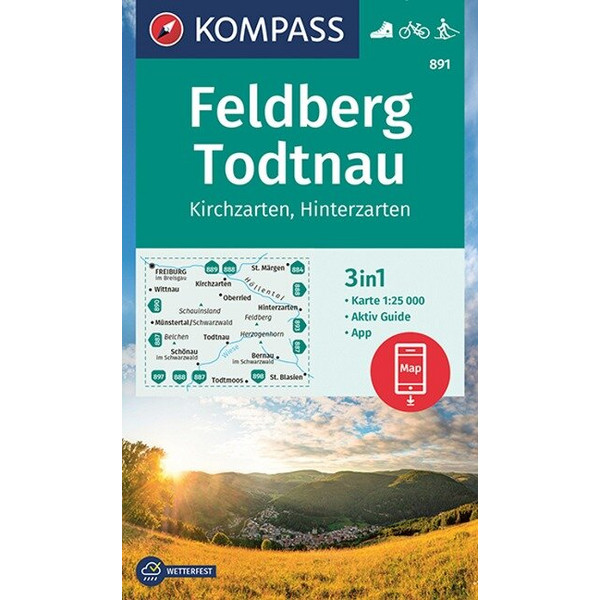 KOMPASS WANDERKARTE FELDBERG, TODTNAU, KIRCHZARTEN