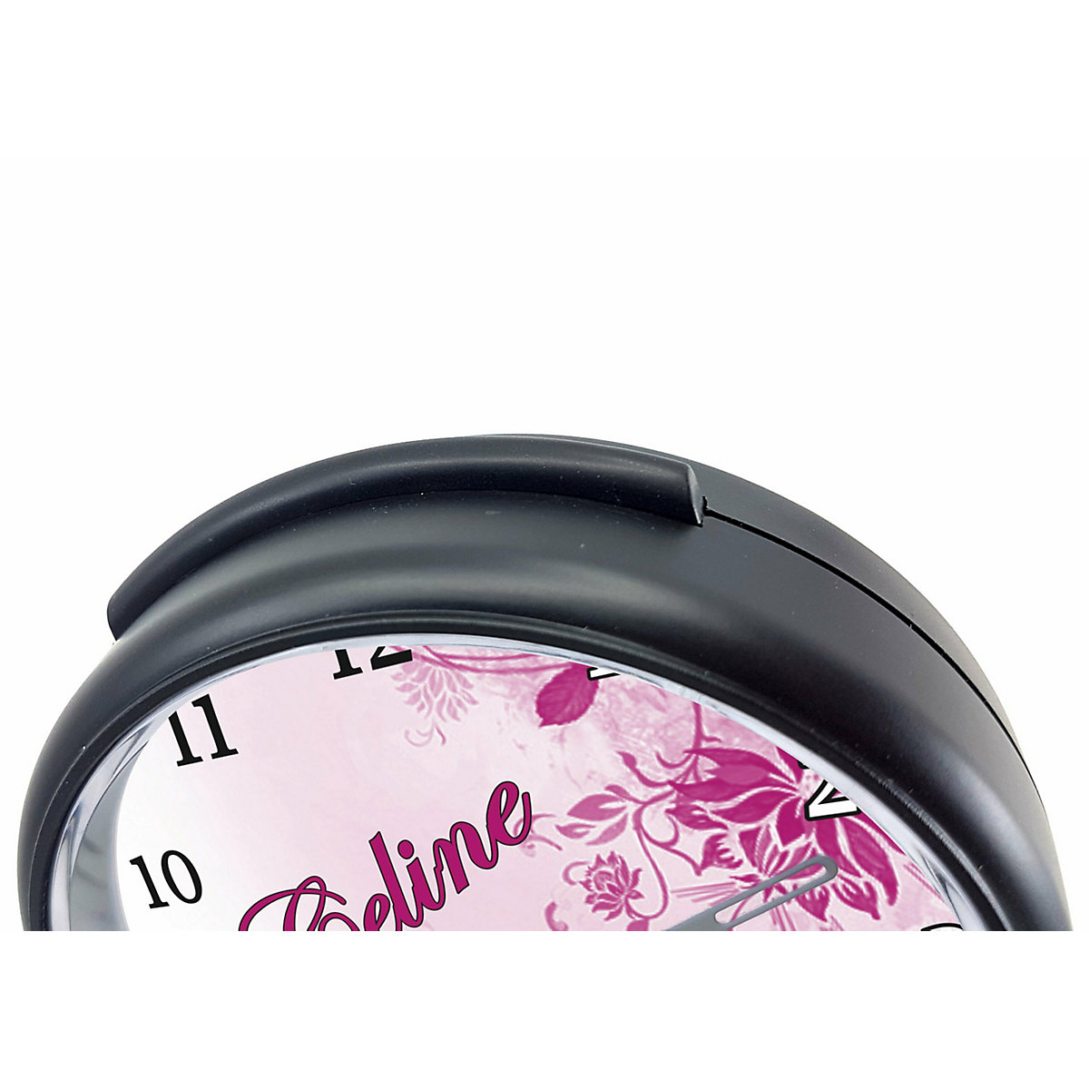 Kinder Funkwecker personalisiert mit Namen Blumen Atom-/Funkuhr, 12-Stunden-Anzeigeformat, Schlummerfunktion, Nachtlicht, Geräuschlos/Ohne Ticken