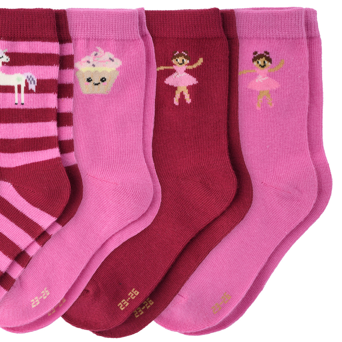 5 Paar Mädchen Socken mit Bio-Baumwolle