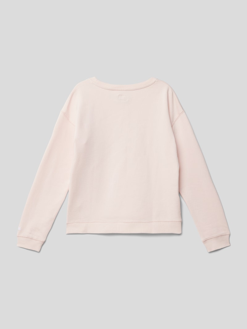 Sweatshirt mit Label-Print Modell 'ROSE' in hellrosa
