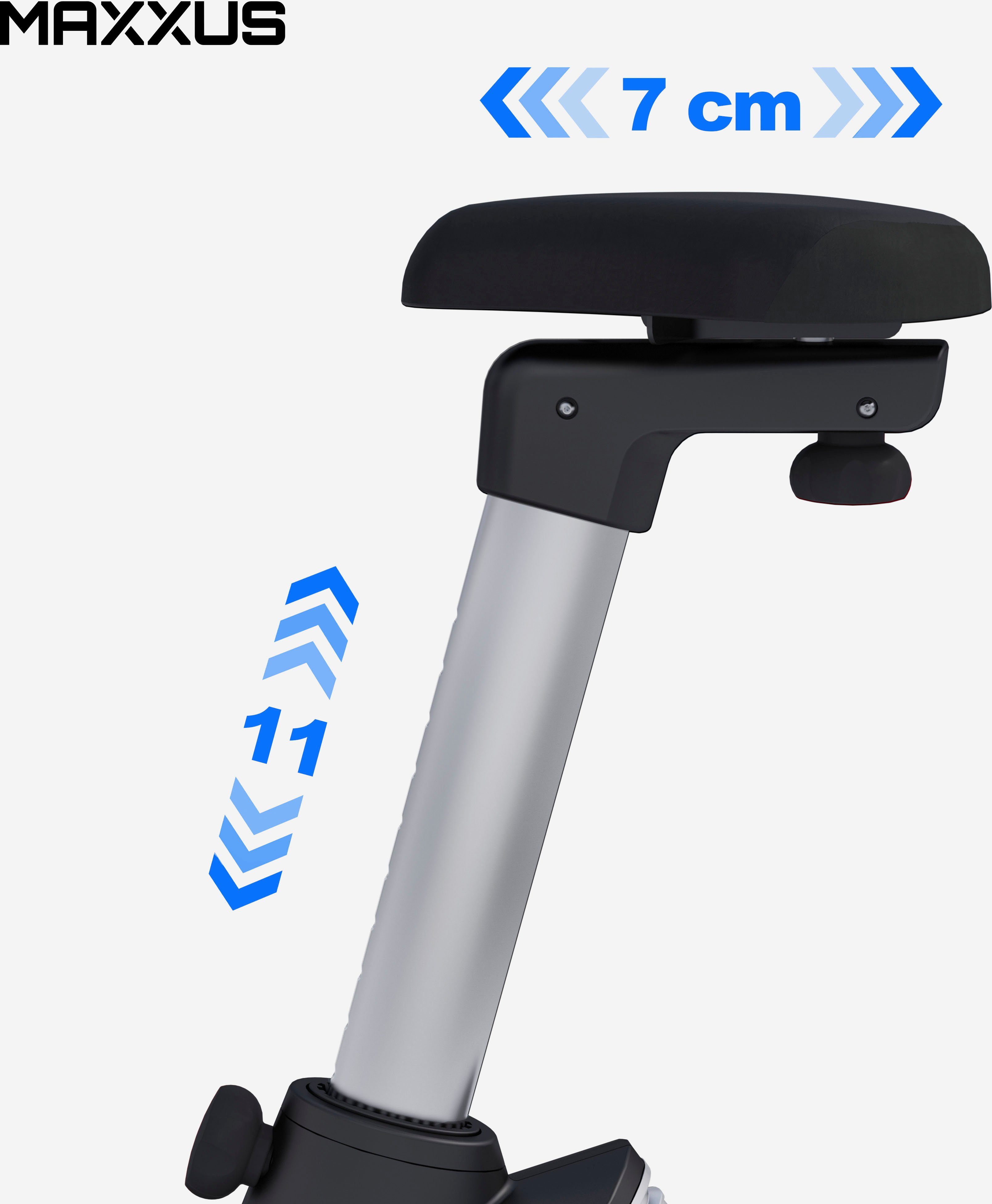 MAXXUS Ergometer Heimtrainer mit Tablethalter LED