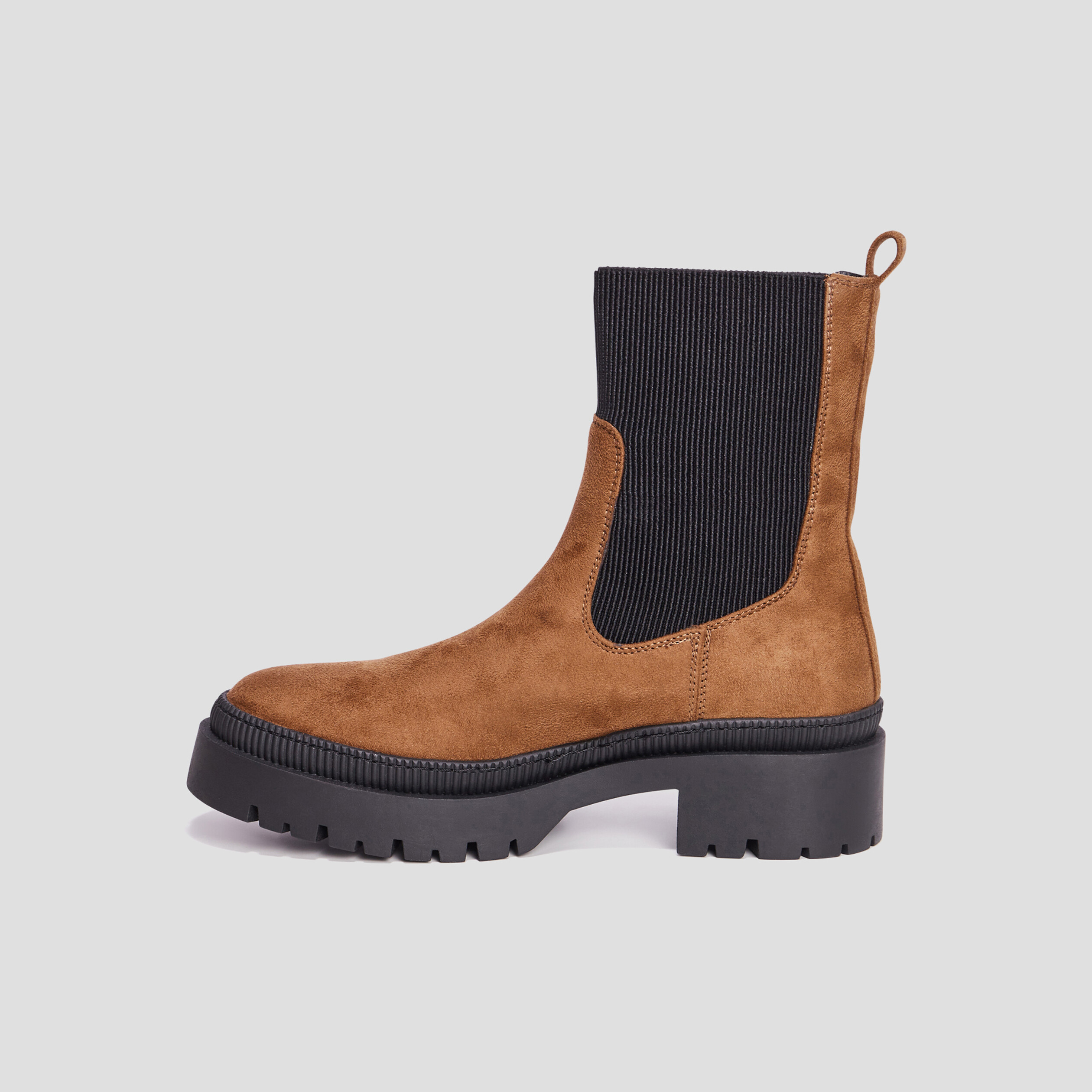 Bottines ranger avec élastiques marron femme | La Halle