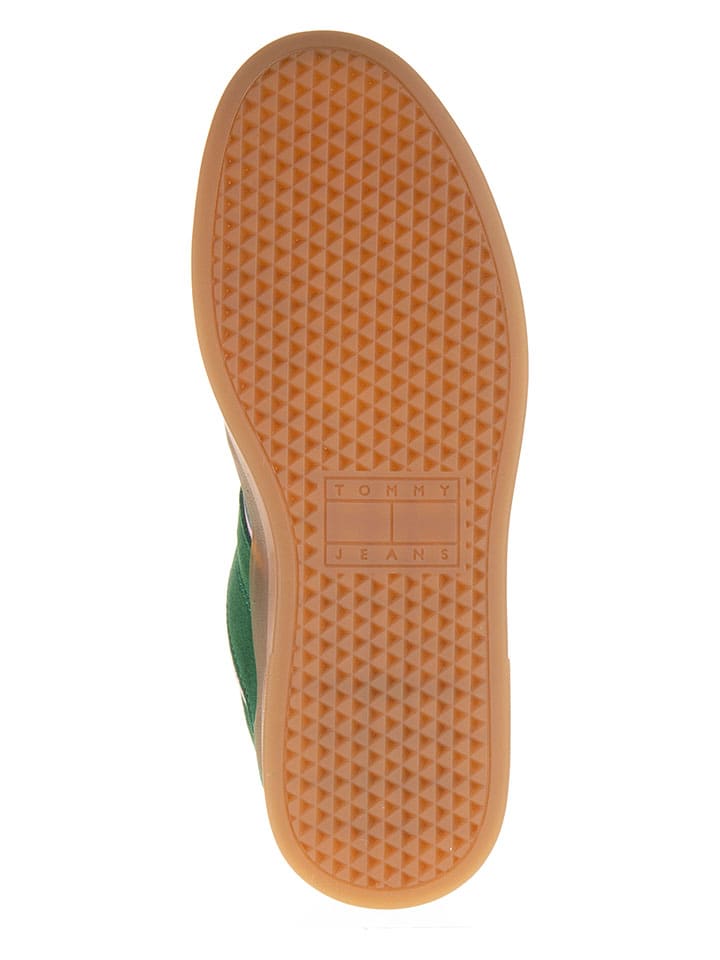Tommy Hilfiger Shoes Leder-Sneakers in Grün günstig kaufen