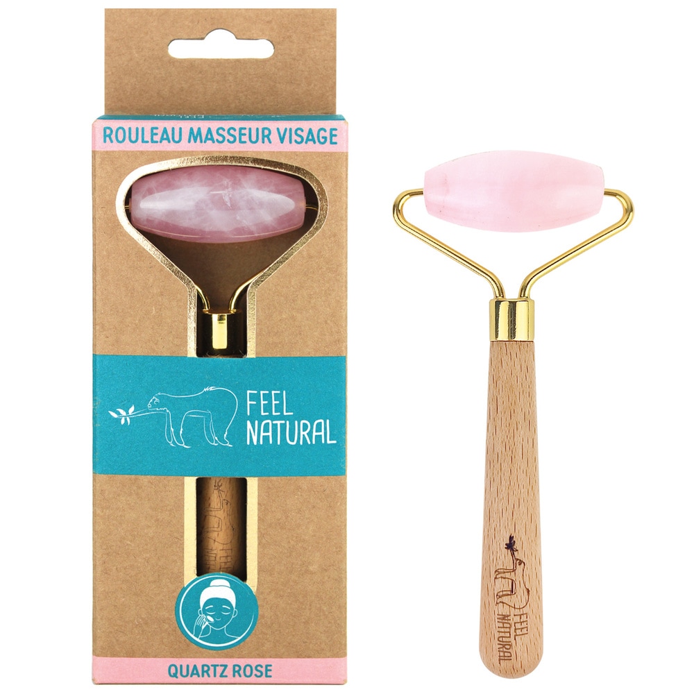 feel natural Roller visage Gua Sha Quartz rose Accessoire Visage