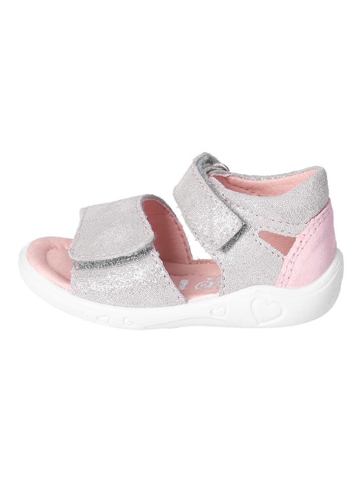 PEPINO Leder-Sandalen in Grau/ Rosa günstig kaufen