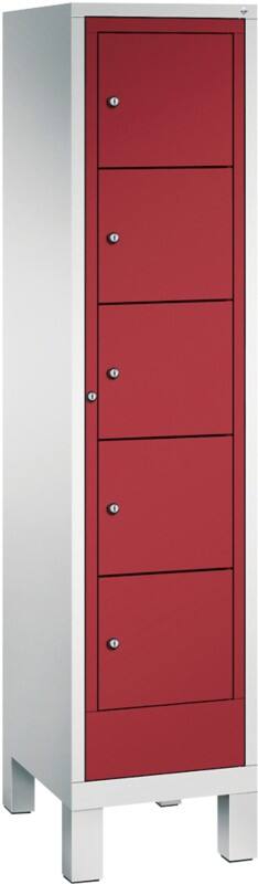 C P S 3000 Evolo Metall Schließfach 6 Türen Zylinderschloss 420 x 500 x 1.850 mm Lichtgrau 48060-105 S10014