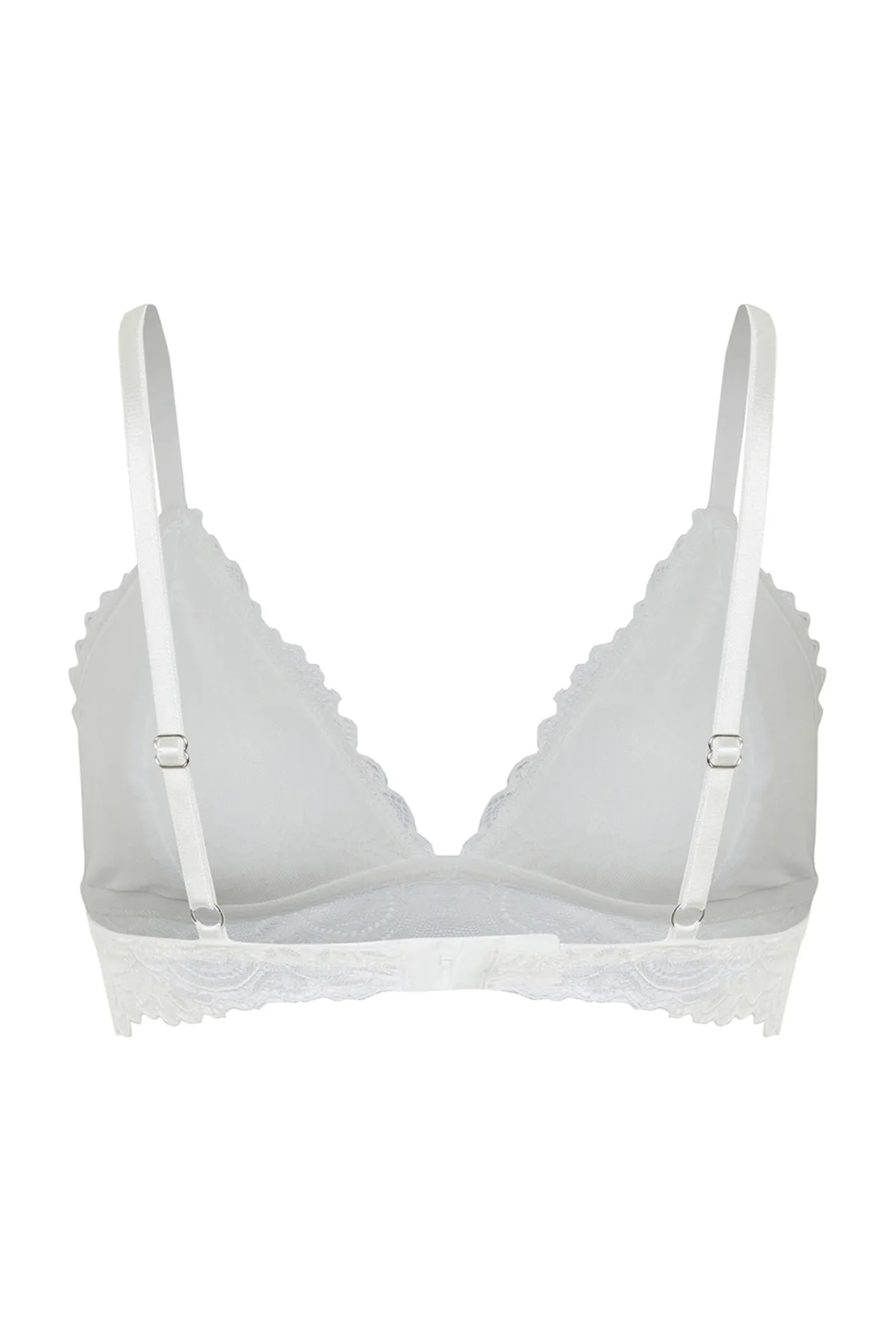 Trendyol Collection  Ecrufarbener, kappenloser Bralette-Strick-BH mit Spitzenträgern THMAW22SU0066
