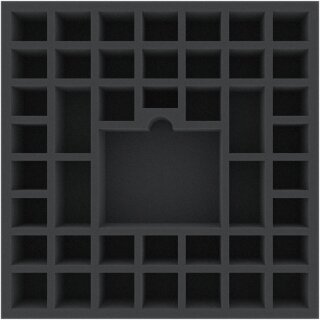 Feldherr 308 mm x 308 mm x 55 mm Schaumstoffeinlage für Brettspiele - 44 Fächer