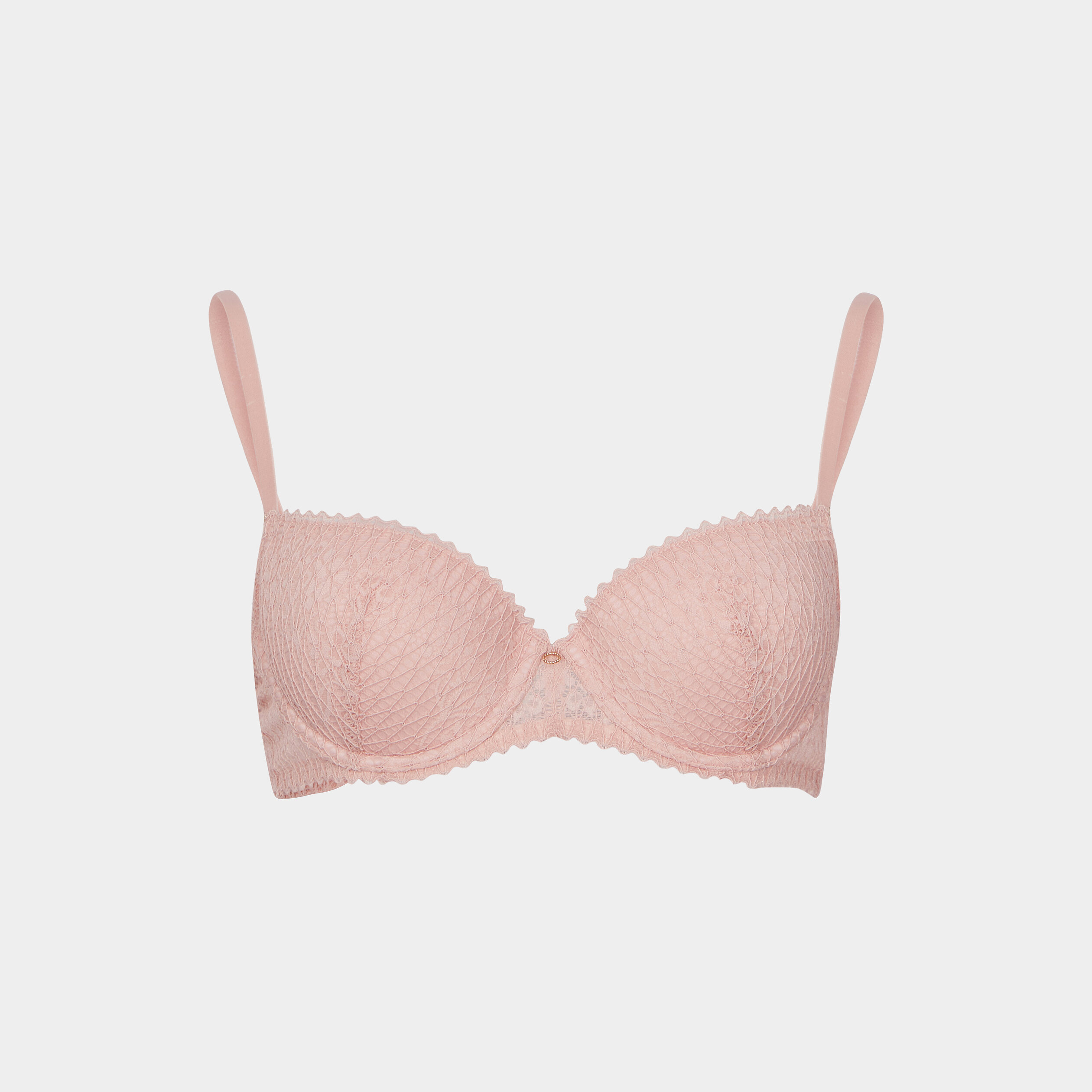 Soutien-gorge corbeille micro dentelle rose poudrée femme | La Halle