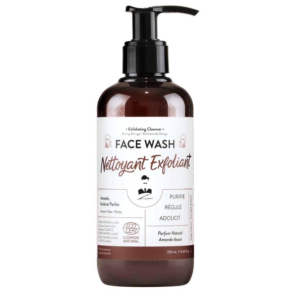 Monsieur Barbier Nettoyant Visage Naturel pour Homme - Face Wash Nettoyant Exfoliant Cosmos Nat pour Hommes