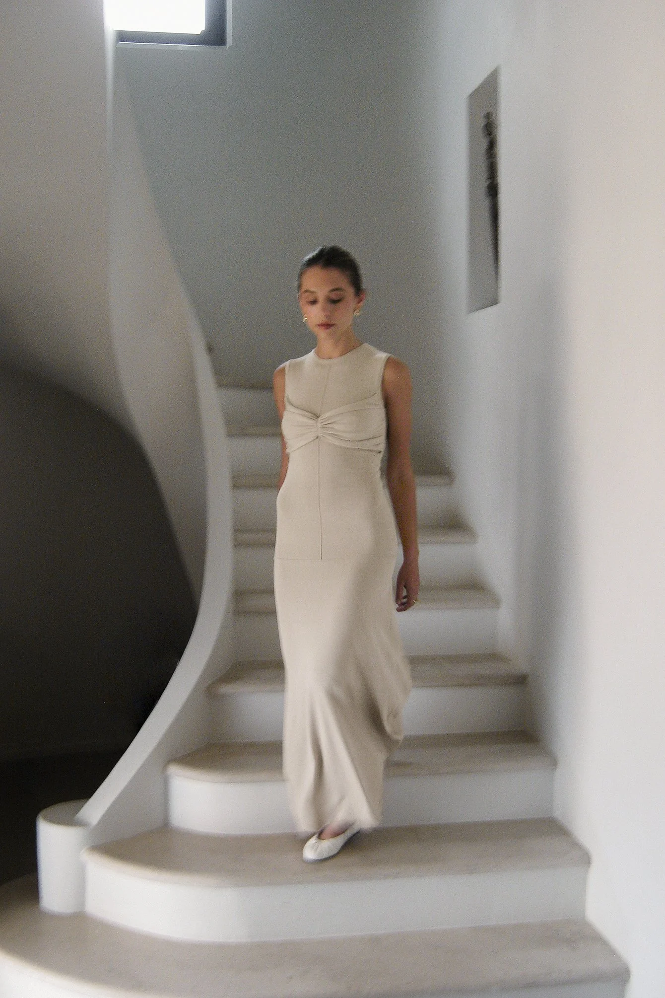 Maxi-Strickkleid mit Twist-Detail