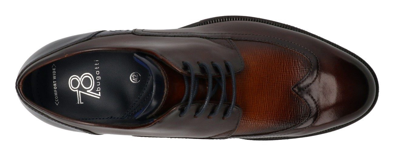 bugatti Schnürschuh mit Ziernähten