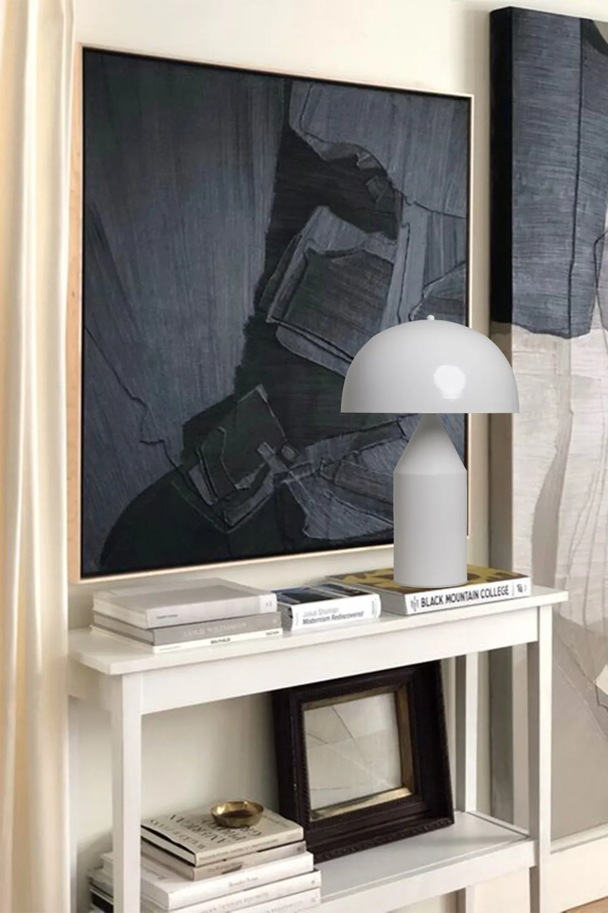 Bamyum  Lipeo Tischlampe Weiß 30cm, Pilzlampe Metalllampe