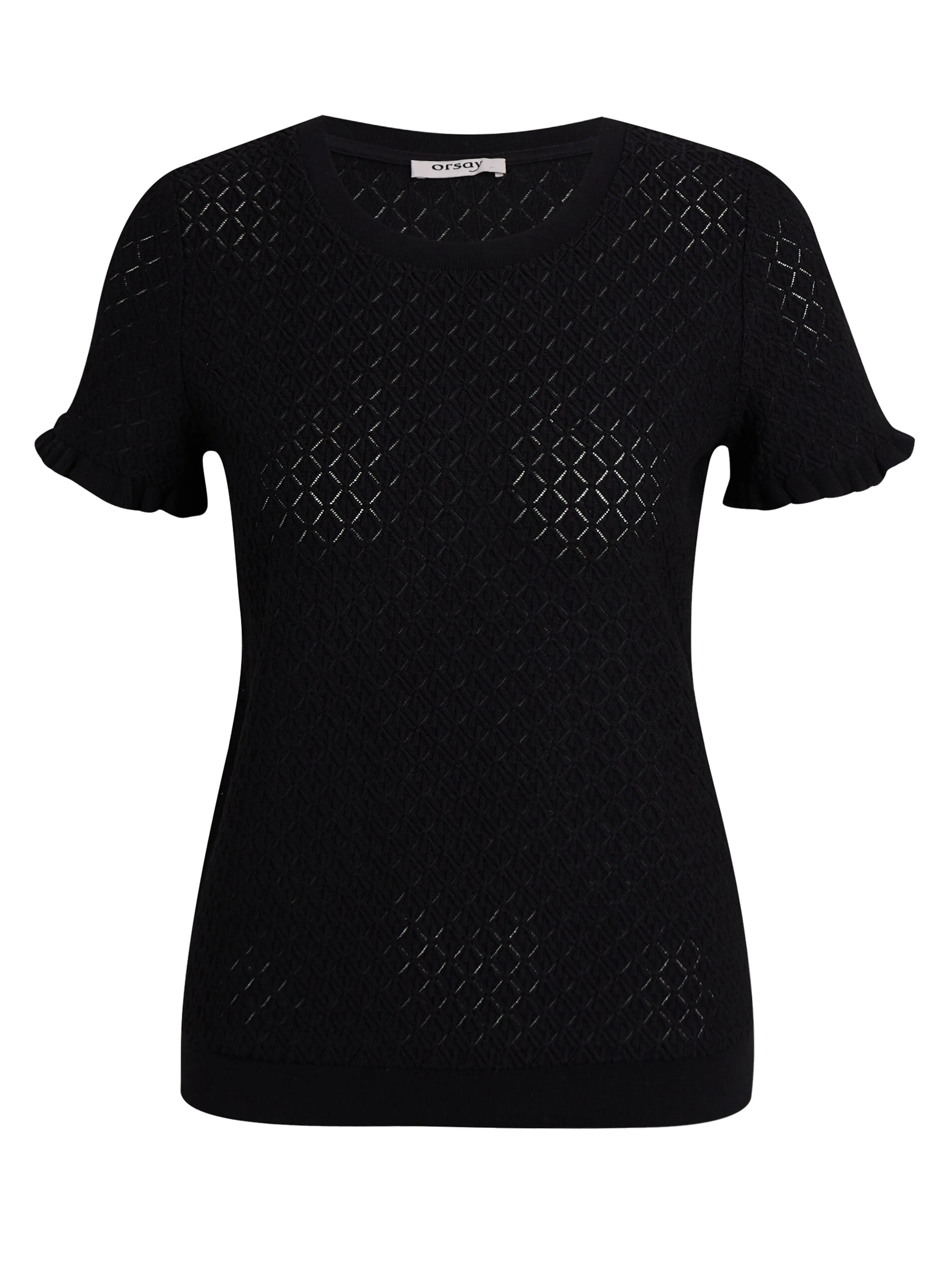 Schwarzes gemustertes Damen-Strick-Shirt ORSAY
