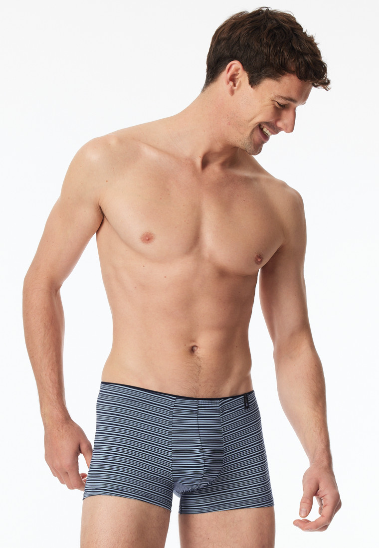 Shorts Supermini Modal Streifen blaugrau - Long Life Soft