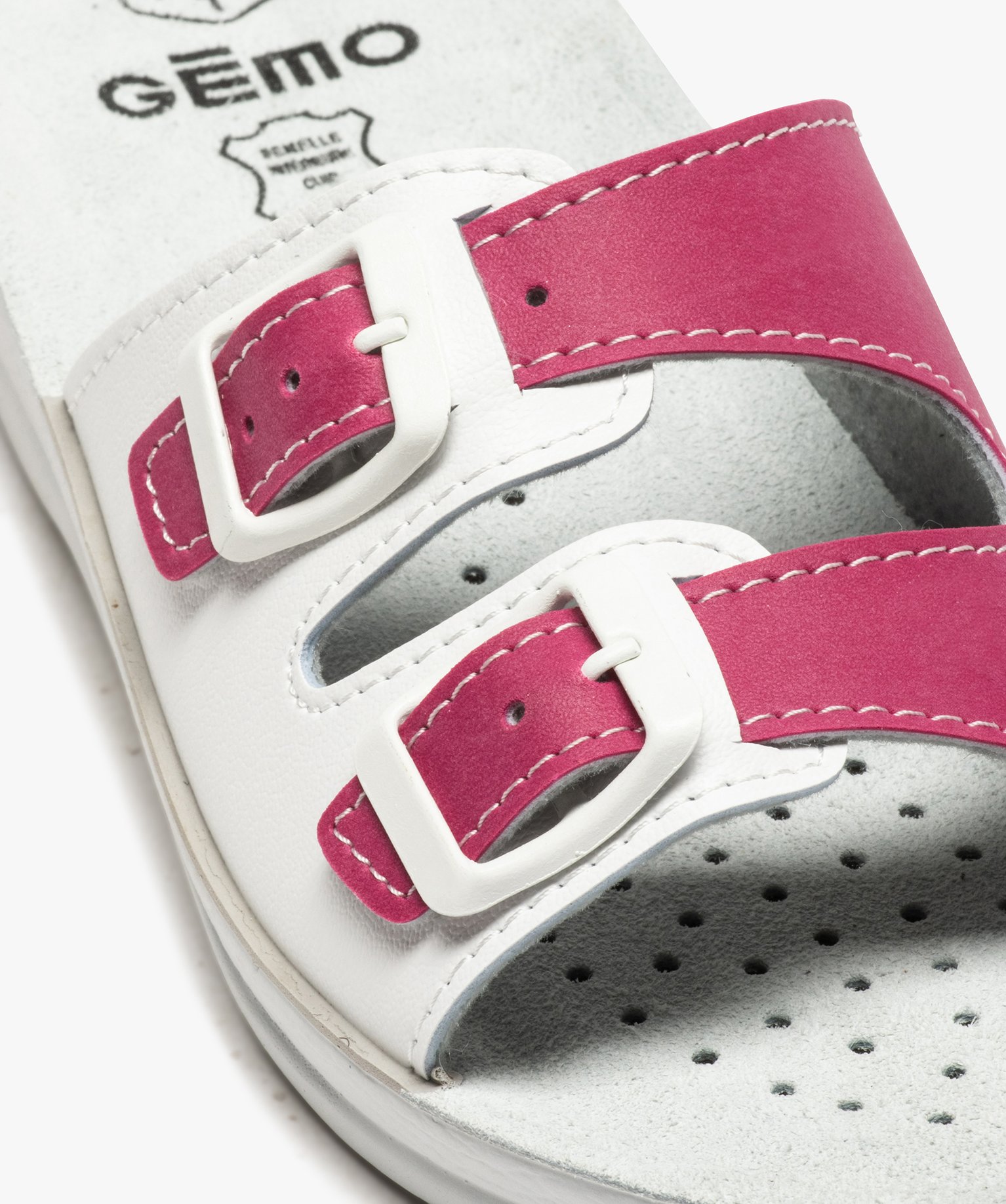 Mules femme confort fermeture double bride à boucle blanc | GEMO