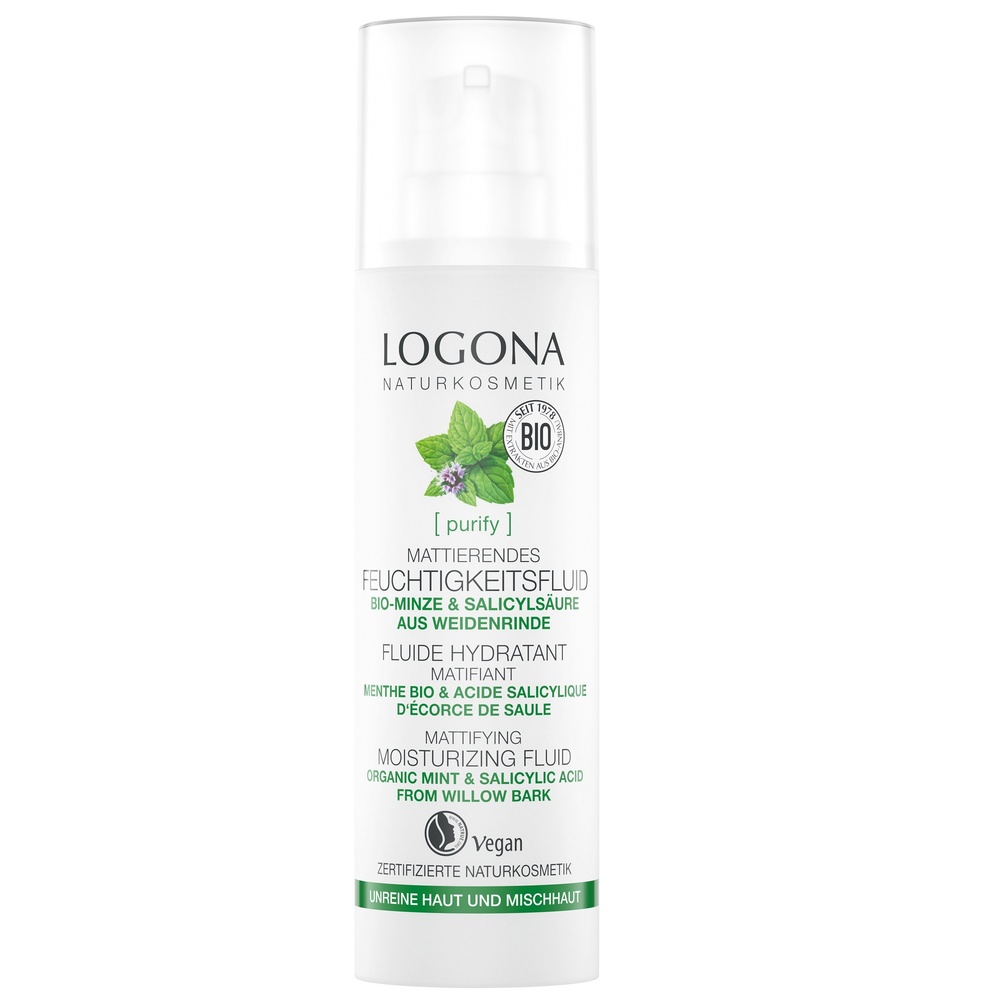 logona Fluide matifiant menthe bio acide salicyl, 30ml Crèmes visage