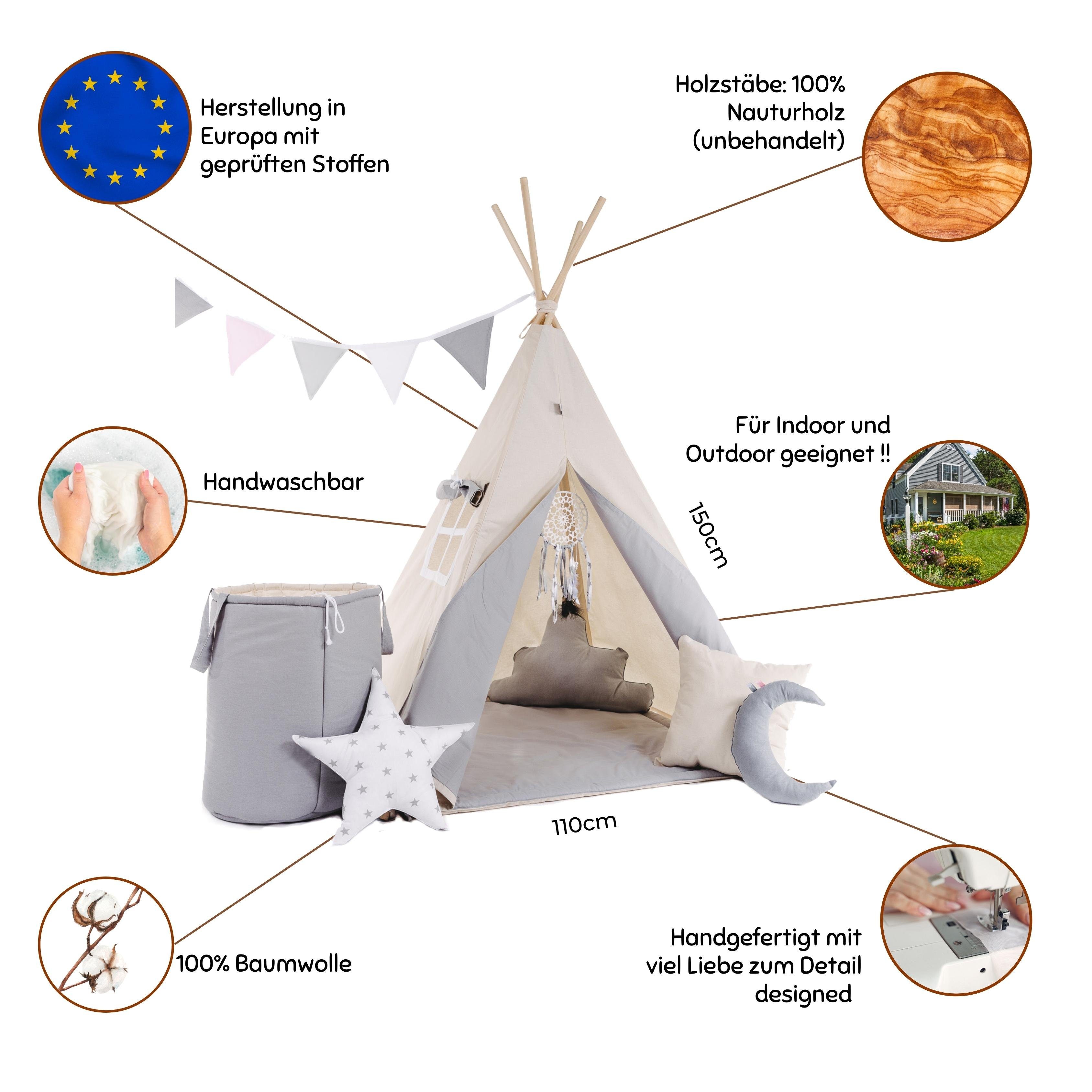 Rainbow Kids Tipi-Zelt Kinderzelt 