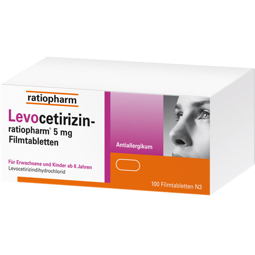LEVOCETIRIZIN-ratiopharm 5 mg Filmtabletten  100 St  Filmtabletten