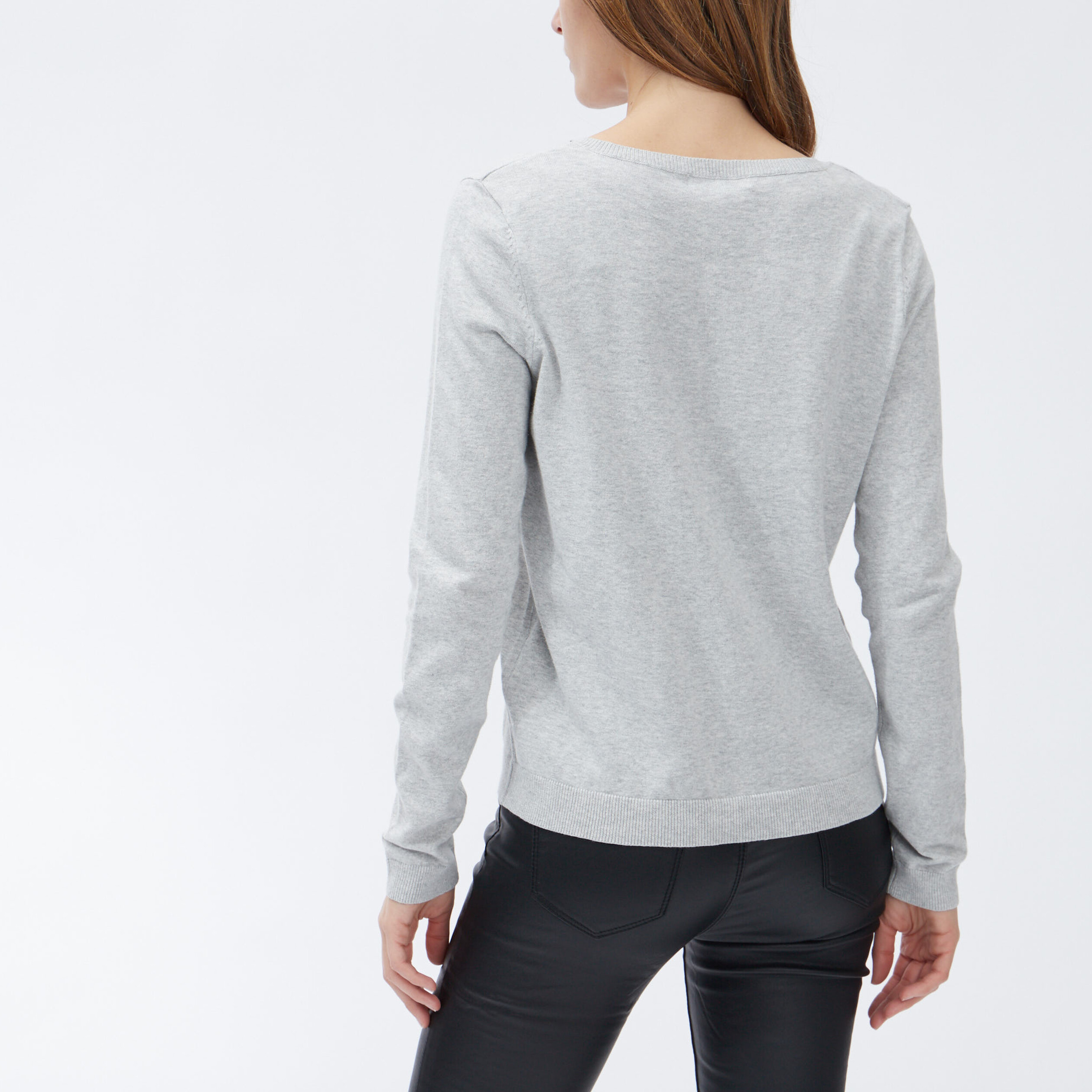 Gilet manches longues boutonné gris femme | La Halle