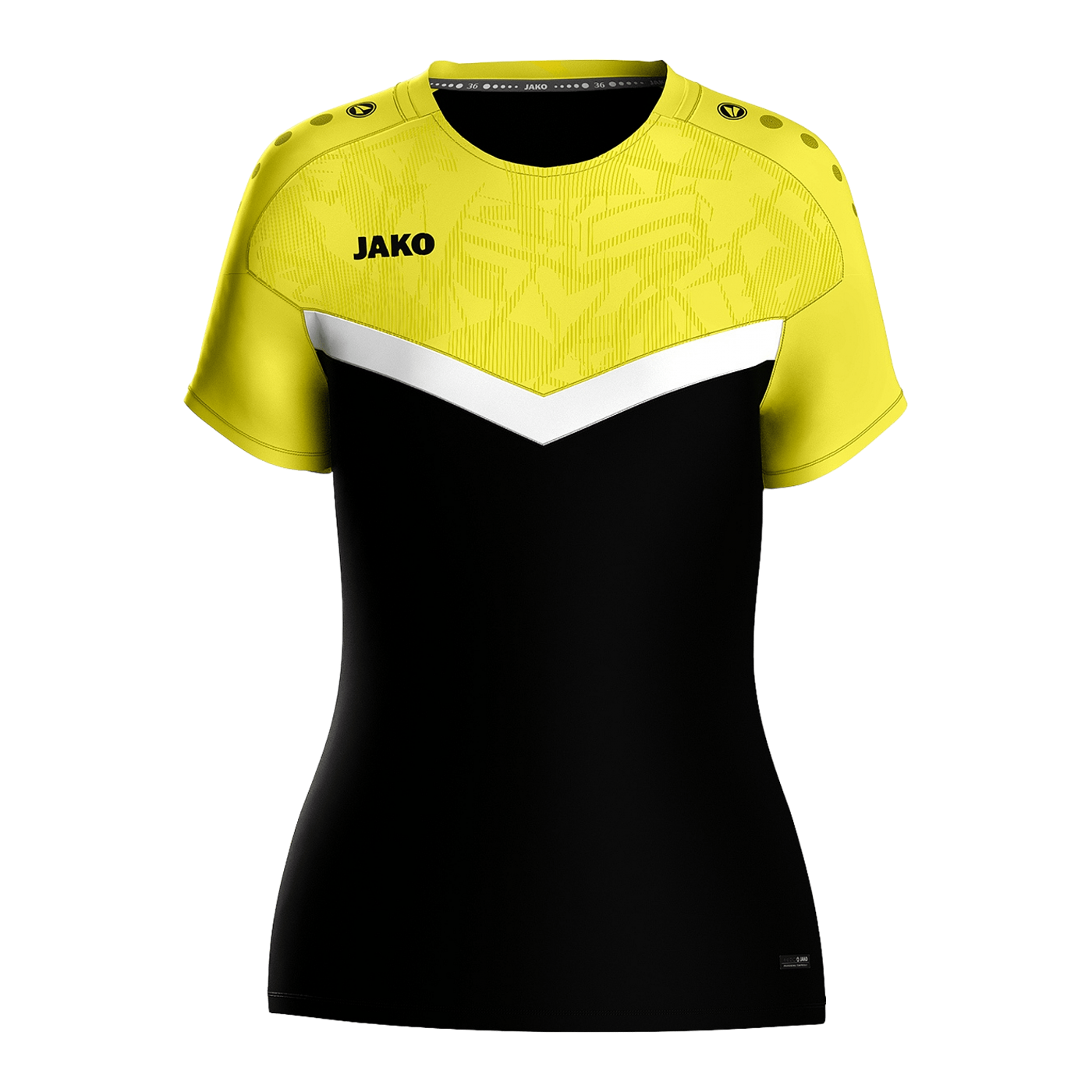 JAKO Icon T-Shirt Damen Schwarz Gelb F808